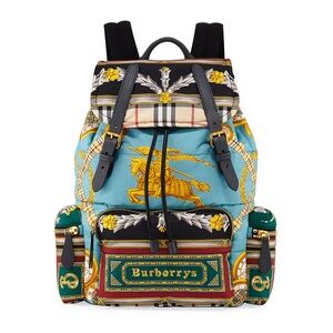 Burberry Blue and Yellow Patterned Backpack